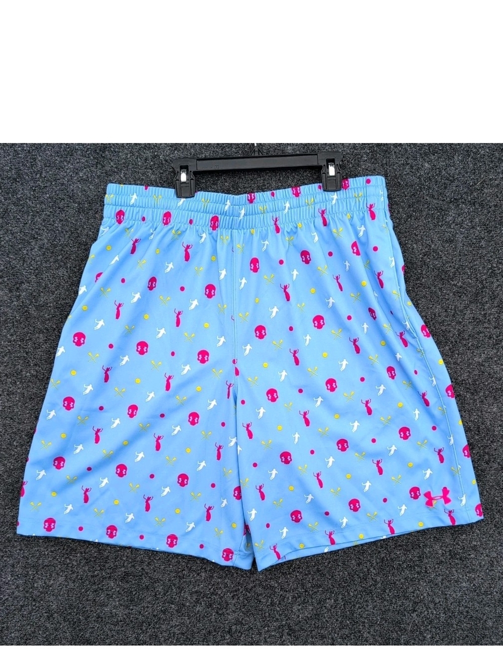 Under Armour Shorts Mens Extra Large Flowmaggedon Lacrosse Skull AOP Stretch
